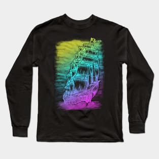 Caleuche Ghost Pirate Ship - Color Long Sleeve T-Shirt